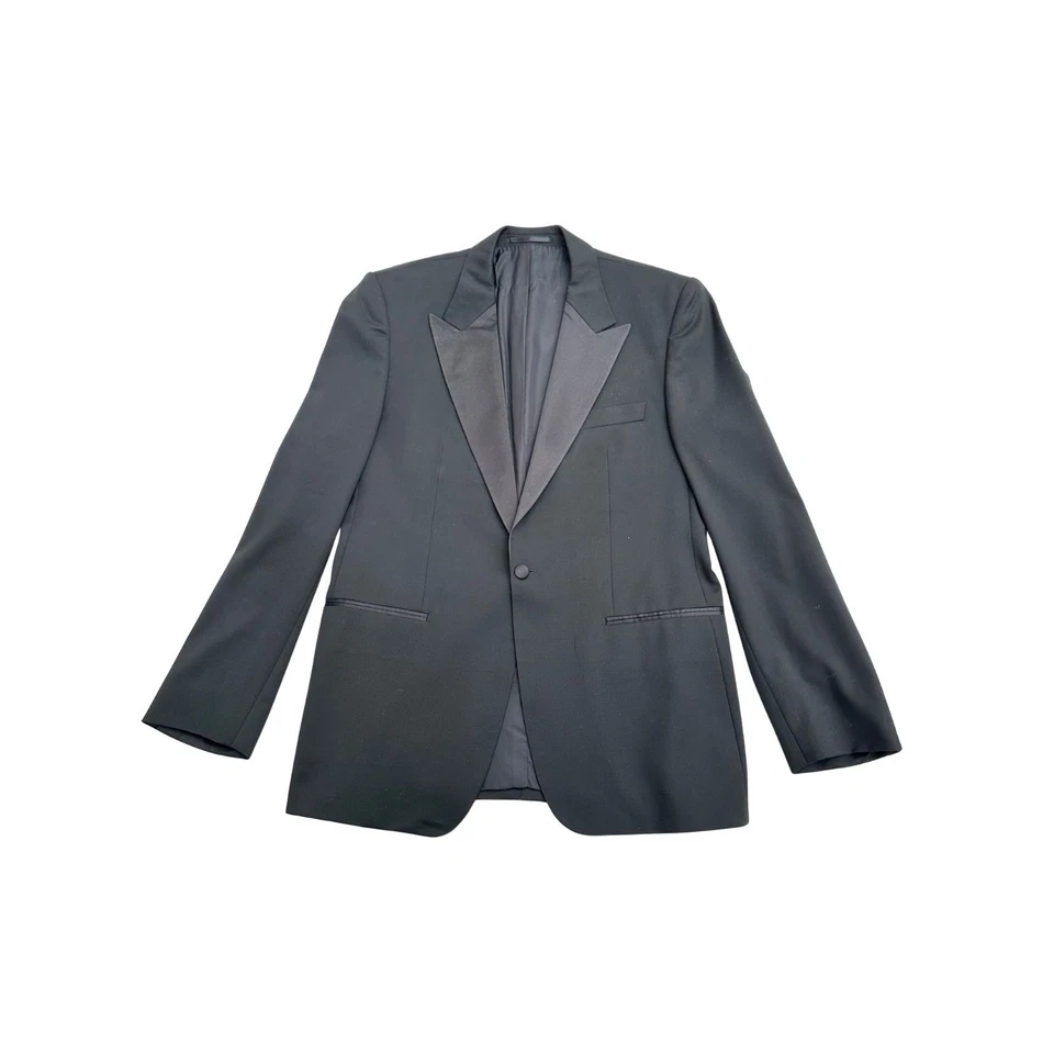 Hugo Boss Tuxedo Jacket Mens 42R Black Wool Blend Satin Lapel 1 Button Formal - image 1 of 4