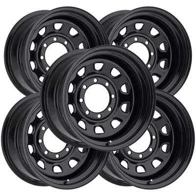 (Set of 5) Vision 84 D Window 16x8 5x4.5" +0mm Gloss Black Wheels Rims 16" Inch Foto 1 de 4