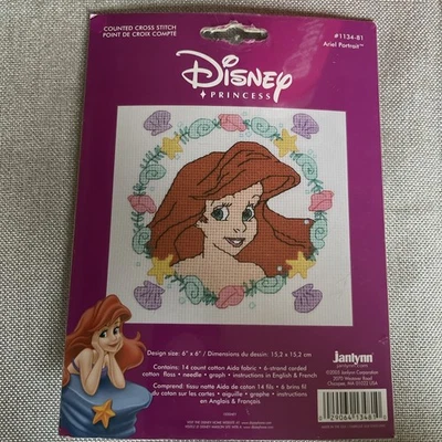 Janlynn Disney Princess Cross Stitch Kit Ariel Portrait 1134-81 Little Mermaid - Image 1 of 2
