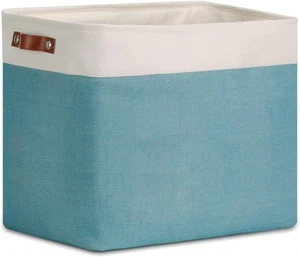 Storage basket/box with sturdy leather handles and fabric organizer - Picture 1 of 7