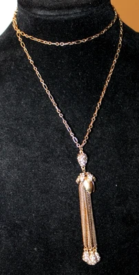 VINCE CAMUTO Collar Largo Cristal Borla Flecos 30" más 4" ext. Foto 1 de 4