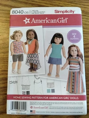 8040 Simplicity, FF, Sewing Patterns for 18 inch Doll Clothes, FF, 2015, New - Image 1 of 4