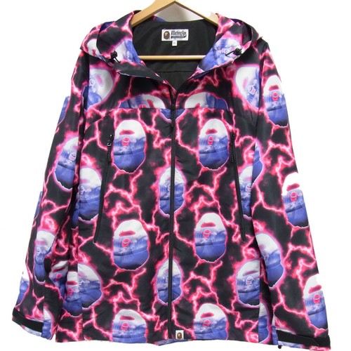 A BATHING APE (BAPE) Felpa con cappuccio e zip A Bathing Ape 20AW modello all over XL multicolore poliestere