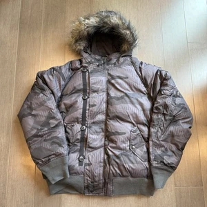 Stussy Down Puffer Fur Jacket Black Camo Vintage Rare SIZE XL (Brand New) - Picture 1 of 6