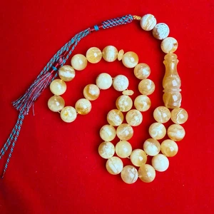 Islamic 33 Prayer Beads Tasbih Misbaha Natural Baltic Amber 12.9mm 37.6g - Picture 1 of 3