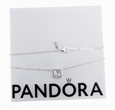 NUEVO Auténtico Collar Pandora Plata 925 Pavé Brillo Halo Collar 396241CZ Foto 1 de 4