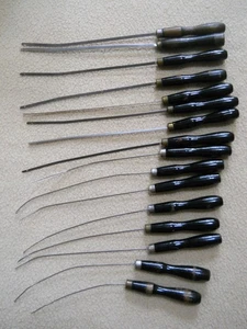 16 antike Rüttelwebstuhl Gewindewebwerkzeuge / Webladenhaken - Bild 1 von 7