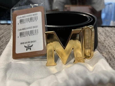 Cinturón reversible MCM Claus M en Visetos 1,75" - negro Foto 1 de 4