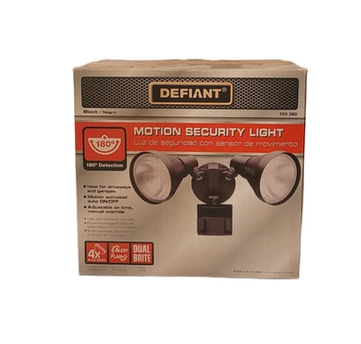 Defiant 180° Black Motion-Sensing Outdoor Security Light DF-5416-BK-A - Image 1 of 4