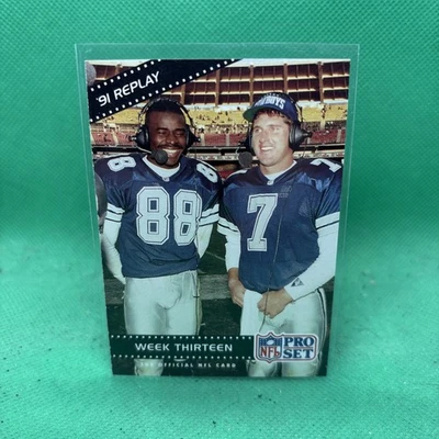 1992 Pro Set - '91 Replay Michael Irvin, Steve Beuerlein #49 Dallas Cowboys - Image 1 of 2
