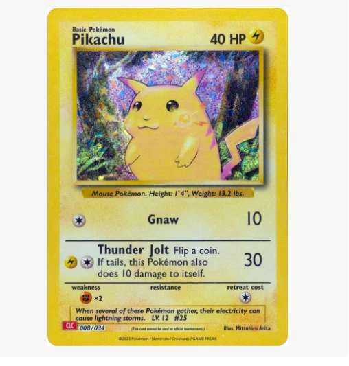 Pikachu 008/034 Trading Card Game Classic Holo - Image 1 of 1