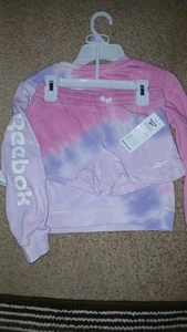 REEBOK-GIRL'S- 2 PIECE- SWEATSHIRT & SHORTS SET- SIZE 6  NEW/TAGS-TIE DYE-KIDS - Picture 1 of 6