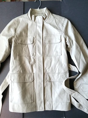 Новый день Anorak искусственной кожи Frontier Куртка Пальто полный молнии и галстук спереди размер M - Изображение 1 из 4