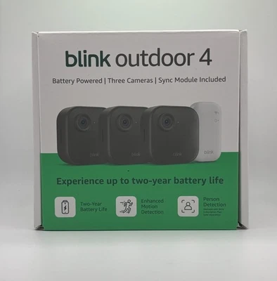 Blink Outdoor 4 Wireless smart security camera 2 Yr battery life 3 Camera W Sync - Image 1 of 4