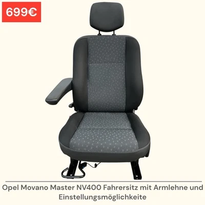 Opel Movano Master NV400 Fahrersitz Sitz mit Armlehne Einstellungsmöglichkeite - Bild 1 von 4