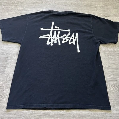 Camiseta Stussy Negra Logo Para Hombre Camiseta Grande Manga Corta Hecha en México *MANCHA* Foto 1 de 4
