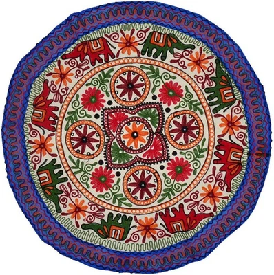 Cachemira Elefante Bordado Mesa Redonda/Tapiz Pared Colgante Cubierta de Mesa Foto 1 de 4