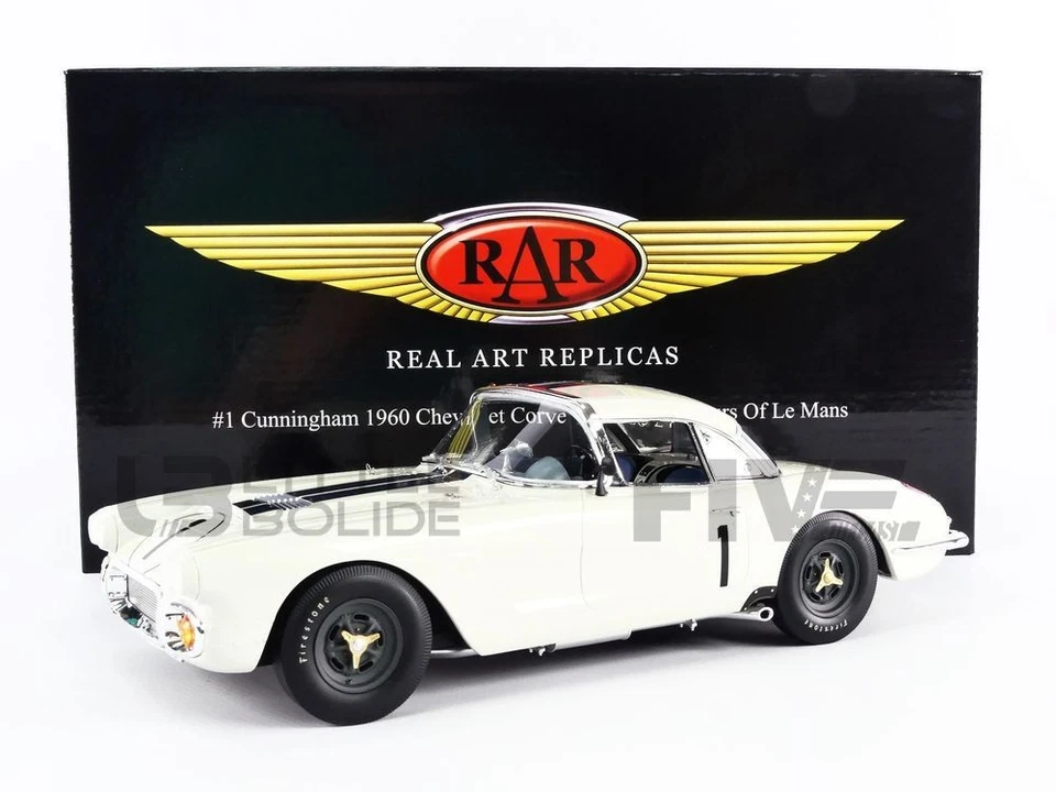 REAL ART REPLICAS 1/18 - CHEVROLET CORVETTE CUNNINGHAM - LE MANS 1960 RAR18013 - Image 1 of 1