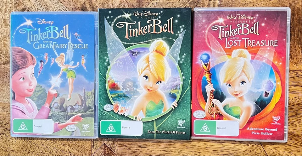 Set of 3 Tinkerbell DVD Kids Children Movies - image 1 of 1
