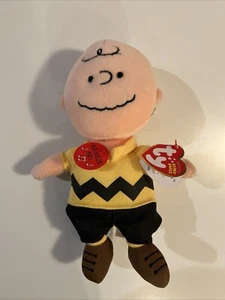 Ty CHARLIE BROWN Beanie Baby (Peanuts) Ex. Cond. TAGS - Plays Music! Uses LR41 - Picture 1 of 9