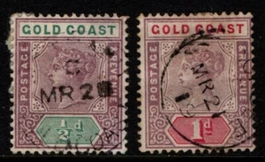 Gold Coast 1898 1902 Queen Victoria ½d, 1d SG26-27 Used - Picture 1 of 1