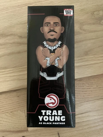 TRAE YOUNG Atlanta Hawks Black Panther Marvel Bobblehead NEW NIB SGA Cover