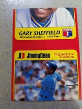 Gary Sheffield Brewers George Brett Royals 1991 Jimmy Dean Miscut RARE Oddball