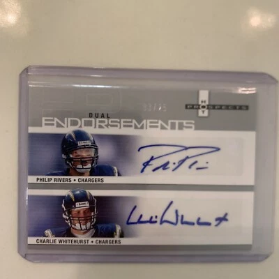 Hot Prospects Dual Endorsements Philip Rivers Charlie Whitehurst /25 Auto - Image 1 of 2