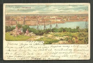 Havana La Habana Panorama litho Women Geiger Cuba 1899 - Picture 1 of 1