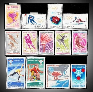 1968 GRENOBLE OLYMPICS ON ANDORRA SPAIN MONACO FRANCE ST.PIERRE ET MIQUELON - Picture 1 of 1