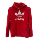 Adidas Youth Trefoil Originals Red White Winter Hoodie Sweater Sz: Medium Unisex