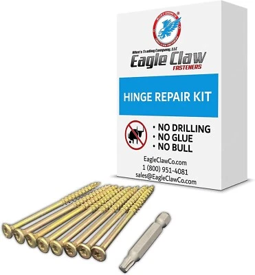 Eagle Claw Fasteners | Easy DIY Stripped Screw Hole Door Hinge Repair Kit - Image 1 of 4