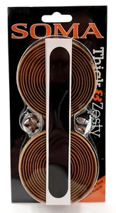 Soma Thick and Zesty Bar Tape, Solid Brown, w/ End Plugs & Finish Tape - Picture 1 of 12