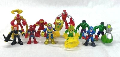 Lote de 10 figuras de superhéroes Playskool Marvel Hulk Thanos Iron Man Spiderman Foto 1 de 4