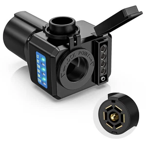 Trailer Light Power Adapter Tester Plug 7-Way to 4 or 5-Pin 12V Auxiliary Outlet - Picture 1 of 11