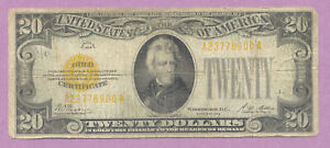 1928 $20 Gold Certificate, Twenty Dollars, Fr-2402, Vg, True Auction, No Reserve
