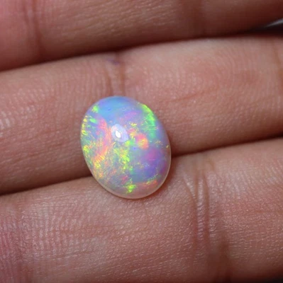 3.8 Cts 13.5x10.5 MM Natural AAA Flashy Multi Fire Ethiopian Opal Oval Cabochon - Image 1 of 4