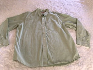 IZOD Mens Shirt Size XL Button Up Long Sleeve Green Stripe - Picture 1 of 5