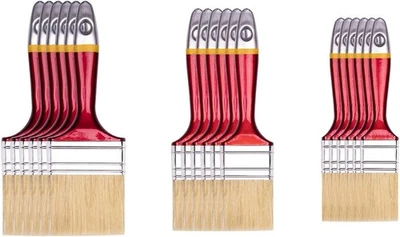 HARDY WORKING TOOLS Flat Brush Set 18 Pieces 6 Pieces - 25, 50, 75 mm Width,