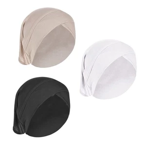 3 Pcs Muslim Inner Hijab Caps Women Solid Color Turban Underscarf Under Hijab... - Picture 1 of 9