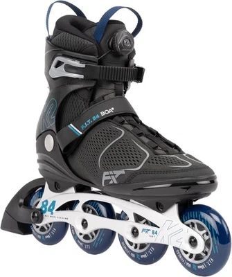 K2 Mens Inline Skates F.I.T. 84 BOA Stability Plus Cuff - Grey and Blue,  11.5 - Image 1 of 4