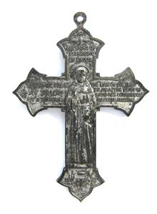 Vintage St. Anthony of Padua St. Francis of Assisi Medal Cross 2" Double Sided - Picture 1 of 4