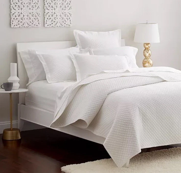 Charter Club Damasco Acolchado KING Juego de Cobertores 3 Piezas 210 Hilos Blanco Foto 1 de 4