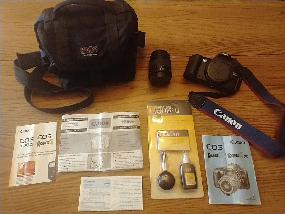 Пленочная камера Canon EOS Rebel G 35 мм с объективом 35-80 мм, ремешком, руководствами, сумкой. - Изображение 1 из 4