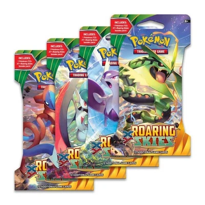 Pokemon XY Roaring Skies Booster Sleeved Blister Pack Art Set (4 Packs) Sealed - Image 1 of 2