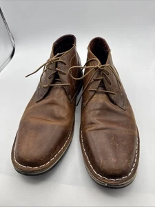 STEVE MADDEN Harken 247 COGNAC LEATHER Mens Sz 10.5 Boots Shoes Winter Fall - Picture 1 of 24