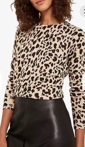 Mint Velvet Animal Print Fine Knit Jumper Pullover size 12 RRP £69 - Picture 1 of 11