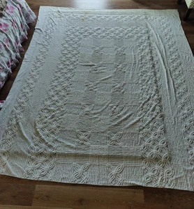 Vintage 105" x 96"Chenille Bedspread Floral - Picture 1 of 6