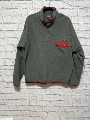 Vintage Patagonia Baggy Synchilla Snap-T Pullover Fleece Jacket Mens Large Gray - Image 1 of 4