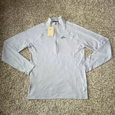 Nike Trail Running Top Men’s Small Grey Dri-FIT 1/2-Zip Lightweight Performance - Image 1 of 4